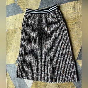 MOLO metallic cheetah print pleated maxi skirt size 11-12